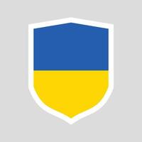 Ukraine drapeau dans bouclier forme Cadre vecteur