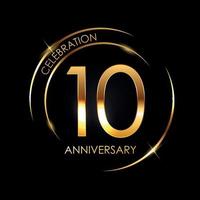 logo modèle 10 ans anniversaire vector illustration