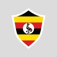 Ouganda drapeau dans bouclier forme Cadre vecteur