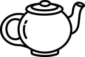 thé pot contour illustration vecteur