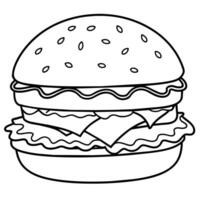 Burger avec fromage illustration pour l'eau à la bouche dessins vecteur