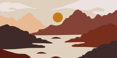 abstrait Montagne paysage illustration vecteur