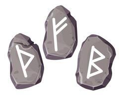 rune pierre ensemble norrois la magie Jeu symboles, sacrés scénario isolé sur blanc Contexte. collection scandinave des lettres occulte des lettres vecteur