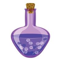 dessin animé potion bouteille avec bulles vecteur