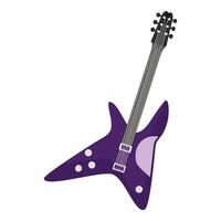 illustration de une stylisé violet électrique guitare avec une moderne conception sur une blanc Contexte vecteur