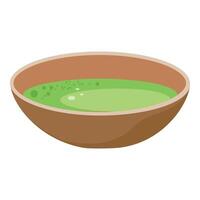 dessin animé bol de vert soupe vecteur