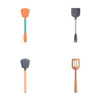 cuisine spatule Icônes ensemble dessin animé . cuisine spatule de divers forme vecteur