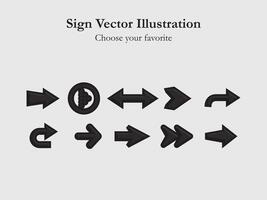 icône signe app ensemble La Flèche dessin animé Facile ligne dessin numérique affaires la toile interface vecteur