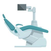 plat conception illustration de un vide, contemporain dentaire chaise avec équipement vecteur