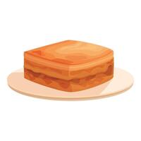 délicieux mon chéri gâteau tranche sur assiette illustration vecteur