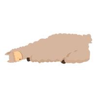 serein, plat conception illustration de une dessin animé mouton en train de dormir pacifiquement vecteur