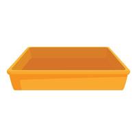 brillant Orange rectangulaire Plastique plateau vecteur