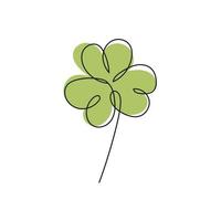 illustration vectorielle du symbole irlandais de la Saint-Patrick. dessin au trait continu vecteur