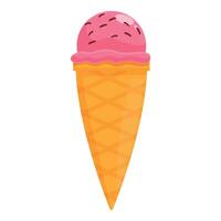 fraise la glace crème cône illustration vecteur