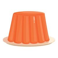 dessin animé illustration de Orange gelée sur une assiette vecteur