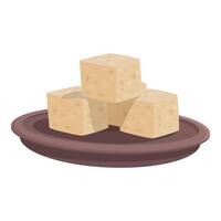 en cubes fromage sur assiette illustration vecteur