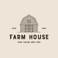 ferme maison agriculture ligne art logo, agriculture symbole illustration conception vecteur