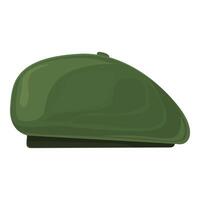 graphique de une vert militaire béret, isolé sur blanc Contexte vecteur