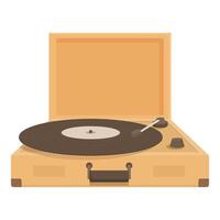 numérique illustration de une classique en bois record joueur avec une vinyle record vecteur