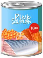 Saumon rose en canette d&#39;aluminium vecteur