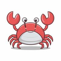 coloré rouge Crabe illustration. mer créature dans plat conception. coquille Crabe icône isolé sur blanc Contexte. vecteur
