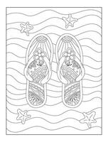 été coloration livre pour des gamins et adultes, paire de des chaussures avec floral conception, main tiré contour illustration pour coloration livre vecteur