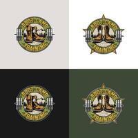 le illustré logo concept Caractéristiques éléments de démarrage camp, militaire, et aptitude. vecteur