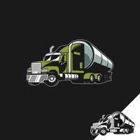 une cool réservoir un camion illustration avec ses détails et vert couleurs. vecteur