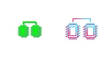 processeurs connecté icône conception vecteur