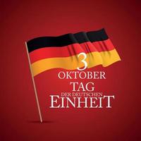 3 octobre tag der deutschen einheit. Traduction. 3 octobre jour de l'unité allemande. illustration vectorielle vecteur