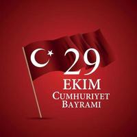 29 ekim cumhuriyet bayraminiz. Traduction. 29 octobre jour de la république turquie. illustration vectorielle vecteur