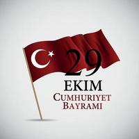 29 ekim cumhuriyet bayraminiz. Traduction. 29 octobre jour de la république turquie. illustration vectorielle vecteur