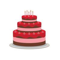 Icône plate de gâteau d'anniversaire pour votre conception, illustration vectorielle vecteur