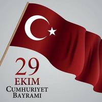 29 ekim cumhuriyet bayraminiz. Traduction. 29 octobre jour de la république turquie. illustration vectorielle vecteur