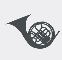 cor d'instrument de musique, qui est utilisé dans les orchestres symphoniques et les cuivres nands. illustration vectorielle. vecteur