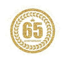 modèle logo 65 ans anniversaire illustration vectorielle vecteur