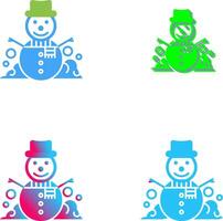 conception d'icône de bonhomme de neige vecteur