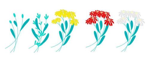 fleur et feuille icône illustration vectorielle pour motif vecteur