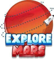 explorer la conception de logo de mot mars vecteur