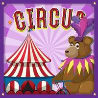 conception d'affiche de cirque avec cirque et ours vecteur