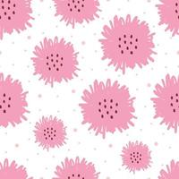 motif vectoriel continu à la main fond de fleur rose dans le style de dessin animé utilisé pour les impressions, papier peint, tissu, textiles