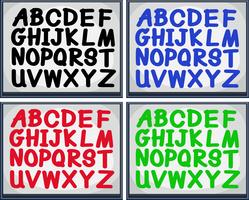 Alphabet anglais en quatre couleurs vecteur