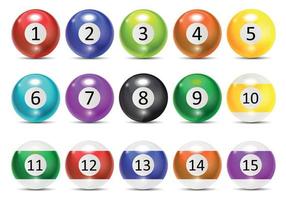 ivoires, boules de billard set vector