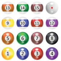 ivoires, boules de billard set vector