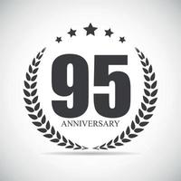 modèle logo 95 ans anniversaire illustration vectorielle vecteur