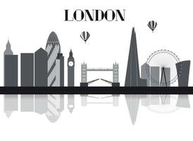 Royaume-Uni, silhouette fond de ville de Londres. illustration vectorielle. vecteur