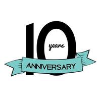 logo modèle 10 ans anniversaire vector illustration