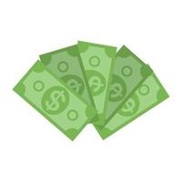 Billets en papier pile dollar américain signe icône finance d'entreprise argent concept illustration vectorielle vecteur
