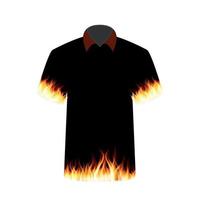 t-shirt noir avec l'image du feu. illustration vectorielle. vecteur