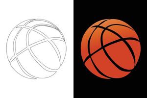 le ensemble de plat des illustrations Caractéristiques réaliste basketball icône clipart. vecteur